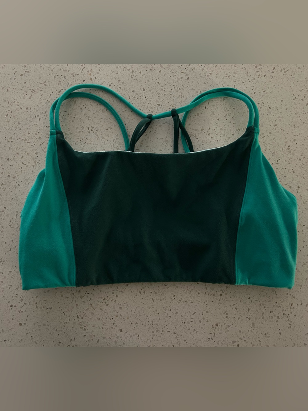 ATHLETA Green Colorblock Strappy Sports Bra - Women Intimates Size S